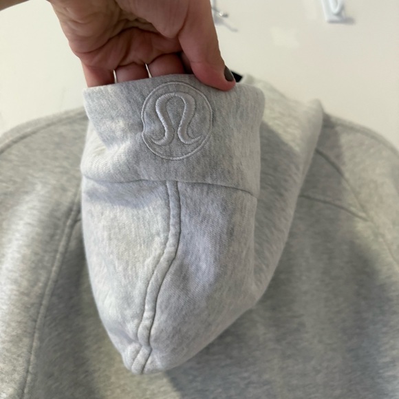 Lululemon Scuba Oversized Half-Zip Hoodie- Heathered Core Ultra Light Grey - Picture 9 of 11